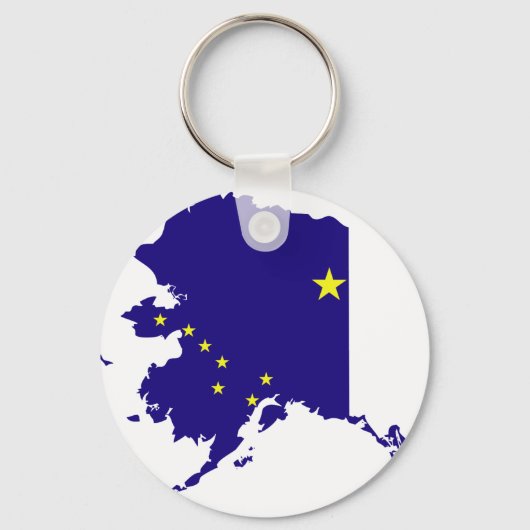 Alaska Flag Map Sleutelhanger (Voorkant)