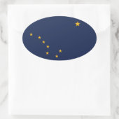 Alaska Flag Ovale Sticker (Tas)