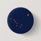 Alaska Flag Ronde Button 3,2 Cm (Voorkant)
