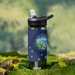 Alaska fles, patriottische Alaska vlag Waterfles