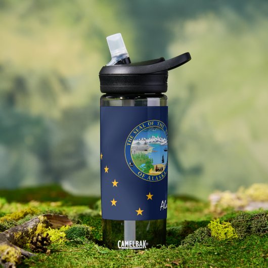 Alaska fles, patriottische Alaska vlag Waterfles (Buiten)