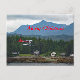 Alaska Floatplane Landscape Foto Kerstmis Feestdagenkaart