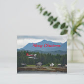 Alaska Floatplane Landscape Foto Kerstmis Feestdagenkaart (Staand voorkant)