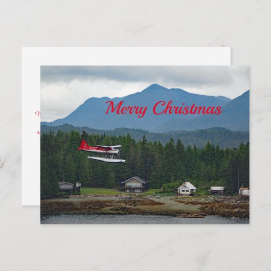 Alaska Floatplane Landscape Foto Kerstmis Feestdagenkaart (Voorkant / Achterkant)