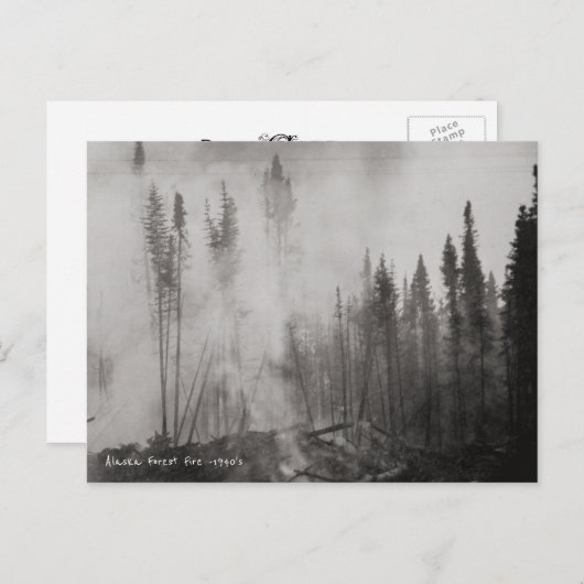 Alaska Forest Fire 1940's Briefkaart (Voorkant / Achterkant)
