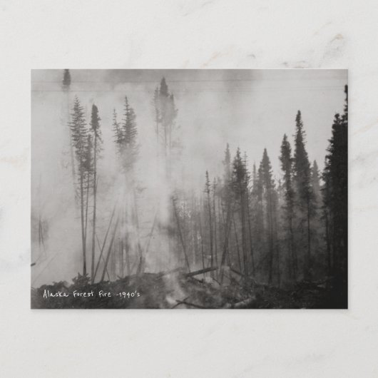 Alaska Forest Fire 1940's Briefkaart (Voorkant)