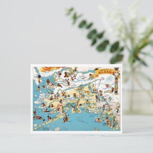 Alaska Funny Map Briefkaart (Staand voorkant)