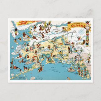 Alaska Funny  Map Briefkaart