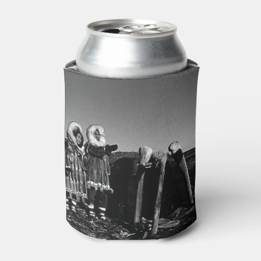 Alaska Fur clad eskimo arctic sod igloo Blikjeskoeler (Blikje Voorkant)