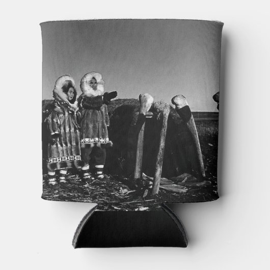 Alaska Fur clad eskimo arctic sod igloo Blikjeskoeler (Voorkant)