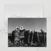 Alaska Fur clad eskimo arctic sod igloo Briefkaart (Voorkant / Achterkant)