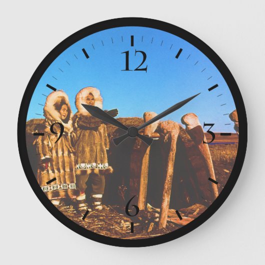 Alaska Fur clad eskimo arctic sod igloo Grote Klok (Voorkant)