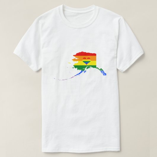 Alaska Gay Pride Rainbow Flag Heart GLBTQ Design T-shirt (Design voorkant)