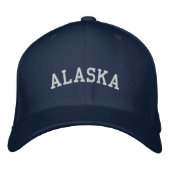 Alaska geborduurd Flexfit Wool Pet Navy Blue (Voorkant)