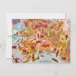 Alaska geïllustreerde vintage ansichtkaart briefkaart