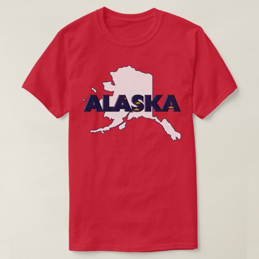 Alaska Gekleurde Staat Print T-shirt (Design voorkant)