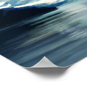 Alaska Glacier Bay Blue Green Landscape Painting Poster (Hoek)