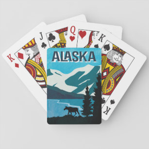 Alaska Glacier Mountain Moose Pokerkaarten