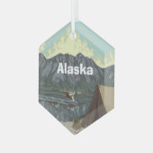 Alaska Glas Ornament (Voorkant links)