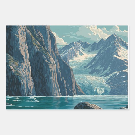 Alaska Gletsjerbaai Inpakpapier Vel (Voorkant)