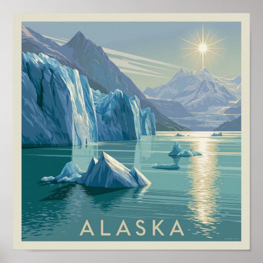 Alaska Gletsjerlandschap Poster (Voorkant)