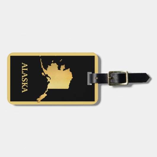 Alaska Gold Map Design Bagagelabel (Voorkant horizontaal)
