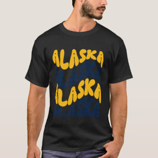 Alaska golvende tekst patriottisch ontwerp t-shirt