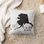 Alaska GPS-coördinaten met hart Kussen (Deken)