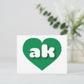 Alaska green hart - Ik hou van eikel Briefkaart (Staand voorkant)