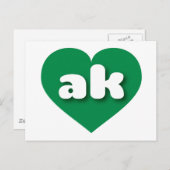 Alaska green hart - Ik hou van eikel Briefkaart (Voorkant / Achterkant)