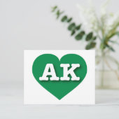 Alaska Green Heart - Ik hou van AK Briefkaart (Staand voorkant)