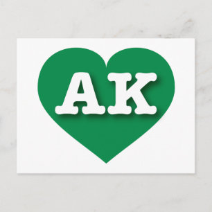 Alaska Green Heart - Ik hou van AK Briefkaart