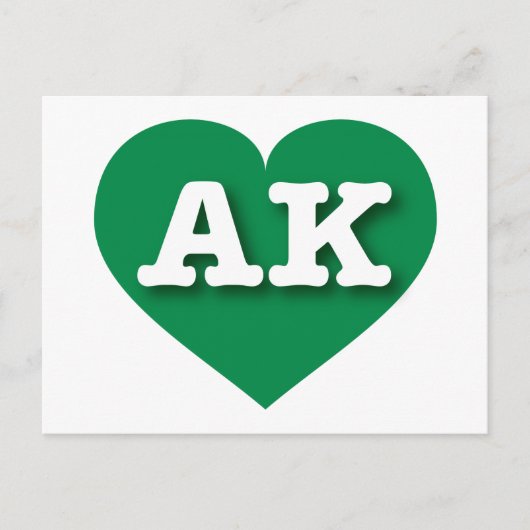 Alaska Green Heart - Ik hou van AK Briefkaart (Voorkant)
