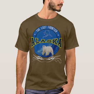 Alaska-grens met kaart en poolBeer in  T-shirt