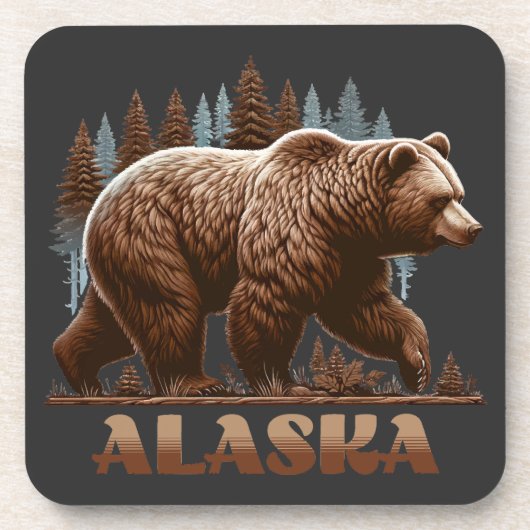 Alaska Grizzly Beer Bier Onderzetter (Voorkant)