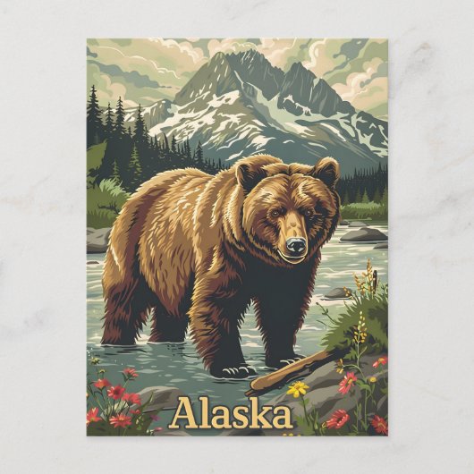 Alaska Grizzly Beer Briefkaart (Voorkant)