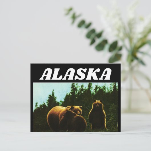ALASKA  GRIZZLY BEER BRIEFKAART (Staand voorkant)