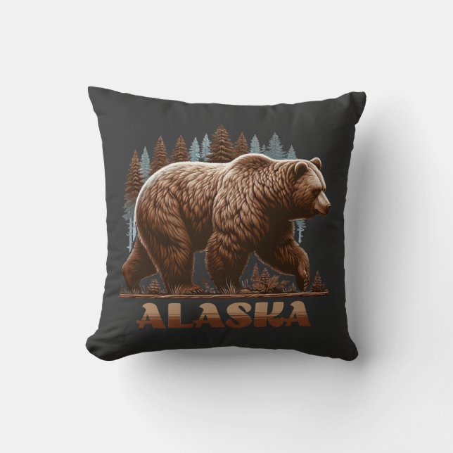 Alaska Grizzly Beer Kussen (Voorkant)