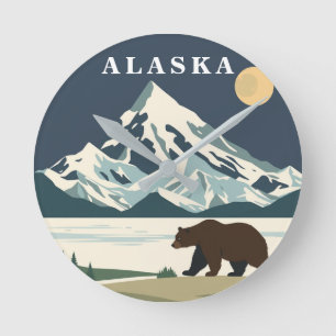 Alaska Grizzly Beer Vintage Reizen Ronde Klok