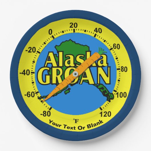 Alaska Groan Thermometer Papieren Bordje (Voorkant)