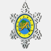 Alaska Groan Thermometer Tin Sneeuwvlok Ornament (Rechts)