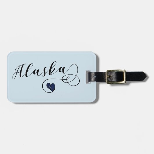 Alaska Heart Bagagelabel Sjabloon, Alaskan (Voorkant horizontaal)