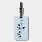 Alaska Heart Bagagelabel Sjabloon, Alaskan (Voorkant verticaal)