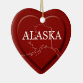 Alaska Heart Map kerstversiering Keramisch Ornament (Rechts)
