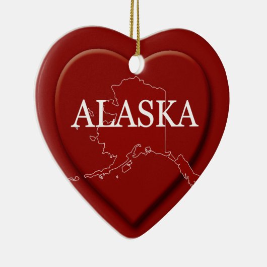 Alaska Heart Map kerstversiering Keramisch Ornament (Rechts)