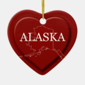 Alaska Heart Map kerstversiering Keramisch Ornament (Voorkant)