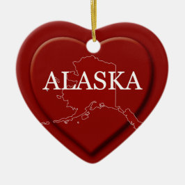 Alaska Heart Map kerstversiering Keramisch Ornament