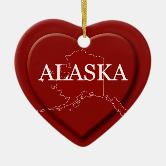 Alaska Heart Map kerstversiering Keramisch Ornament (Voorkant)