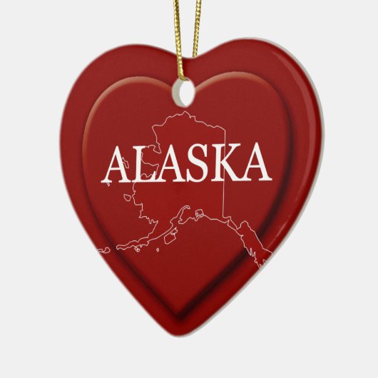 Alaska Heart Map kerstversiering Keramisch Ornament (Links)