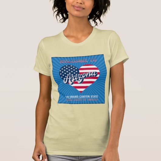 Alaska Heart USA Flag  – 4th July Patriotic Alaska T-shirt (Voorkant)